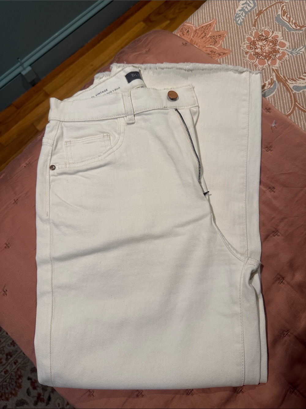 DL1961 Hepburn Wide Leg Jeans cream